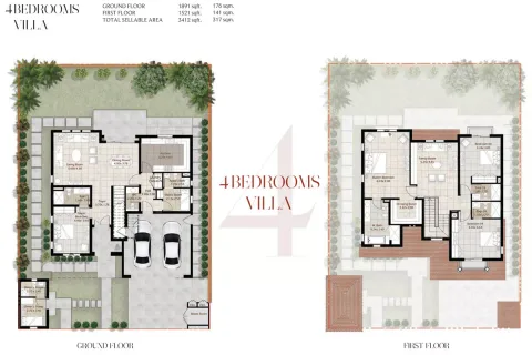 Floor plan, 4 Beds, 3,412 sq ft