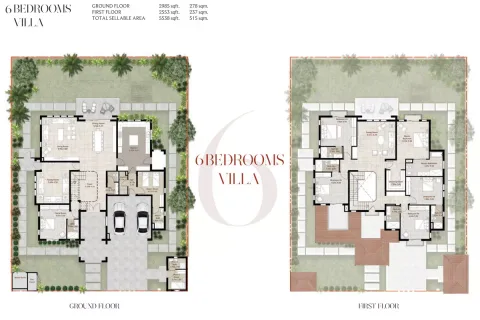 Floor plan, 6 Beds, 5,538 sq ft