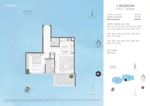 Floor plan, 1 Bed, 928 sq ft