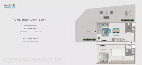 Floor plan, 1 Bed, 705 sq ft
