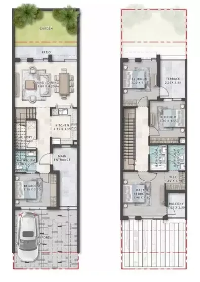 Floor plan, 4 Beds, 2,282 sq ft