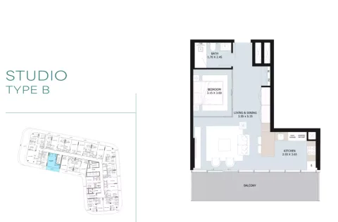Floor plan, Studio, 0 sq ft
