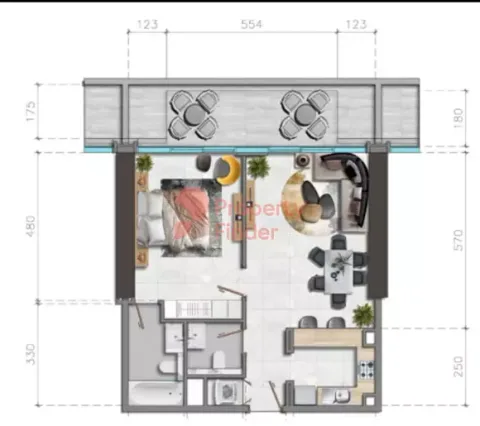 Floor plan, 1 Bed, 85 sq ft