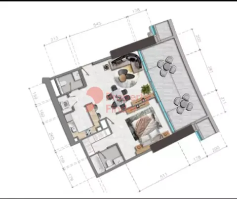 Floor plan, 1 Bed, 107 sq ft