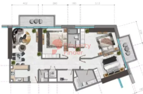 Floor plan, 3 Beds, 154 sq ft