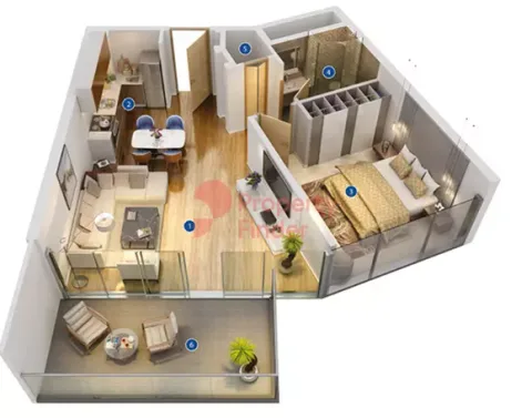 Floor plan, 1 Bed, 788 sq ft