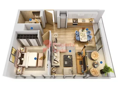 Floor plan, 1 Bed, 767 sq ft