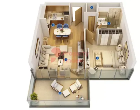 Floor plan, 1 Bed, 749 sq ft