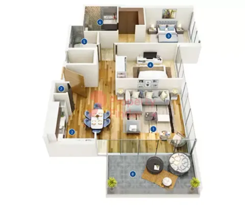 Floor plan, 2 Beds, 1,094 sq ft