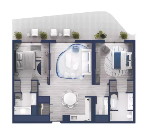 Floor plan, 2 Beds, 2,405 sq ft