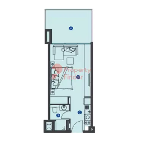 Floor plan, Studio, 492 sq ft