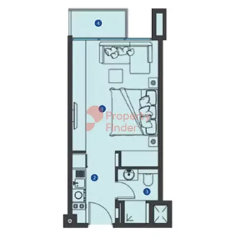 Floor plan, Studio, 385 sq ft