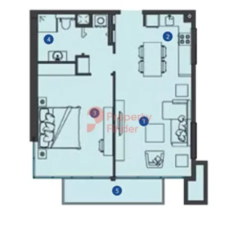 Floor plan, 1 Bed, 779 sq ft