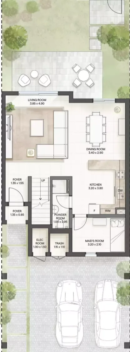 Floor plan, 2 Beds, 1,303 sq ft