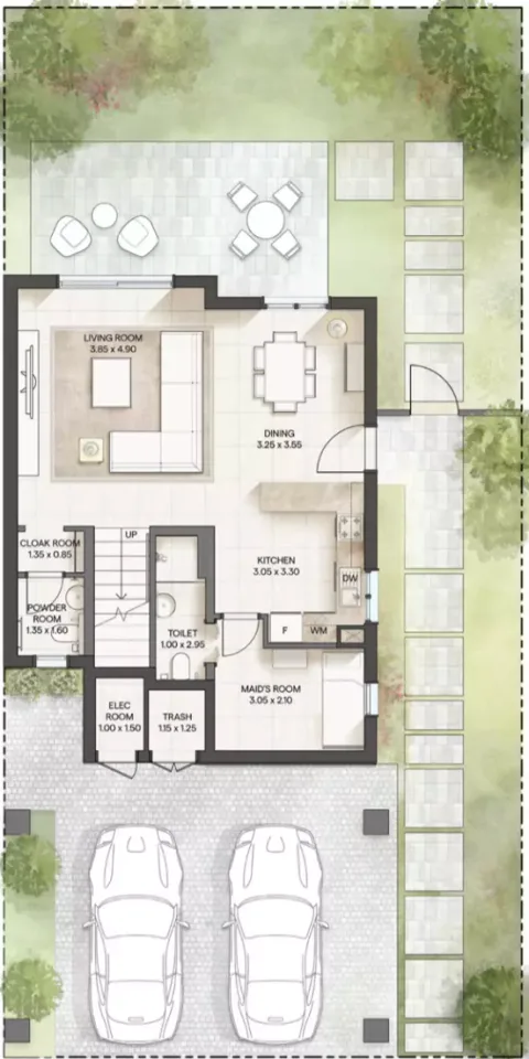 Floor plan, 2 Beds, 1,334 sq ft