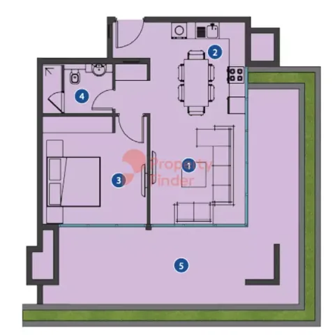Floor plan, 1 Bed, 1,120 sq ft