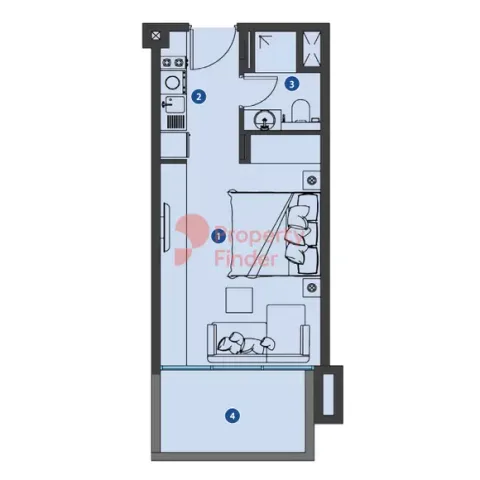 Floor plan, Studio, 462 sq ft