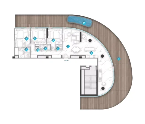 Floor plan, 3 Beds, 4,016 sq ft
