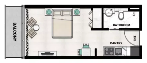 Floor plan, Studio, 362 sq ft