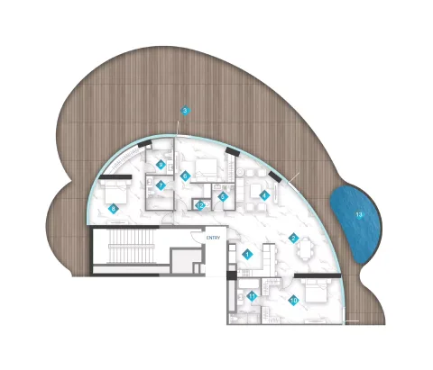 Floor plan, 3 Beds, 4,498 sq ft