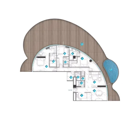 Floor plan, 3 Beds, 4,434 sq ft