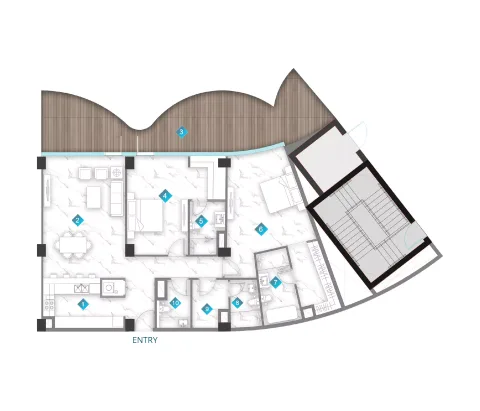 Floor plan, 2 Beds, 1,972 sq ft