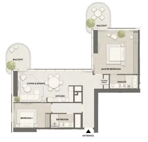 Floor plan, 2 Beds, 1,587 sq ft