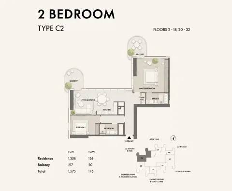 Floor plan, 2 Beds, 1,575 sq ft