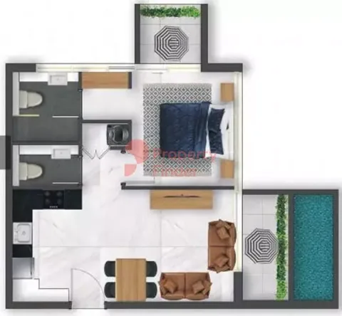 Floor plan, 1 Bed, 0 sq ft