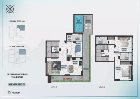 Floor plan, 2 Beds, 1,797 sq ft