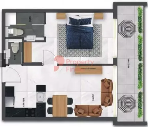 Floor plan, 1 Bed, 0 sq ft