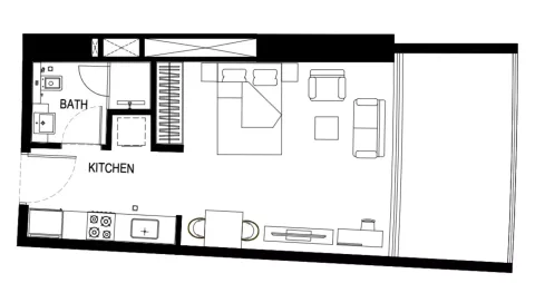 Floor plan, Studio, 0 sq ft