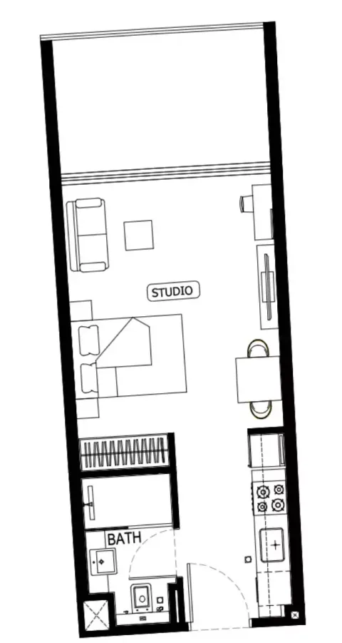 Floor plan, Studio, 0 sq ft