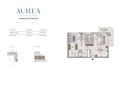 Floor plan, 2 Beds, 1,287 sq ft