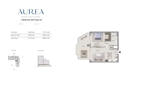Floor plan, 1 Bed, 988 sq ft