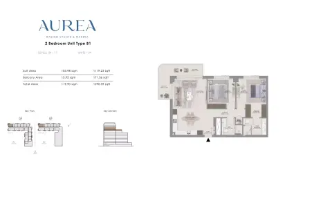 Floor plan, 2 Beds, 1,290 sq ft