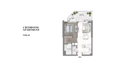 Floor plan, 1 Bed, 0 sq ft