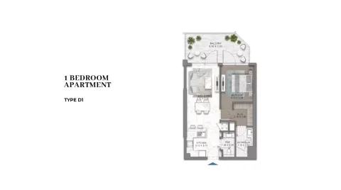 Floor plan, 1 Bed, 0 sq ft