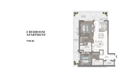 Floor plan, 2 Beds, 0 sq ft