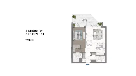 Floor plan, 1 Bed, 0 sq ft