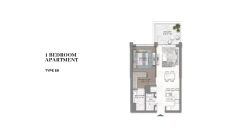 Floor plan, 1 Bed, 0 sq ft