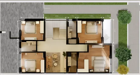 Floor plan, 4 Beds, 3,110 sq ft