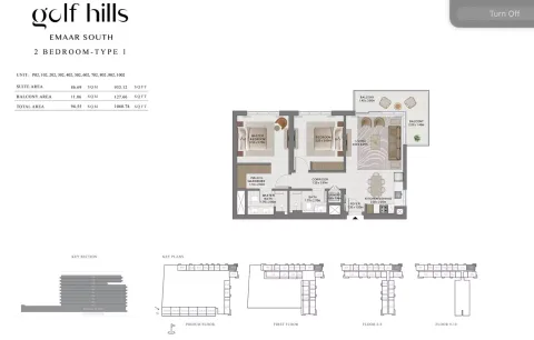 Floor plan, 2 Beds, 1,060 sq ft