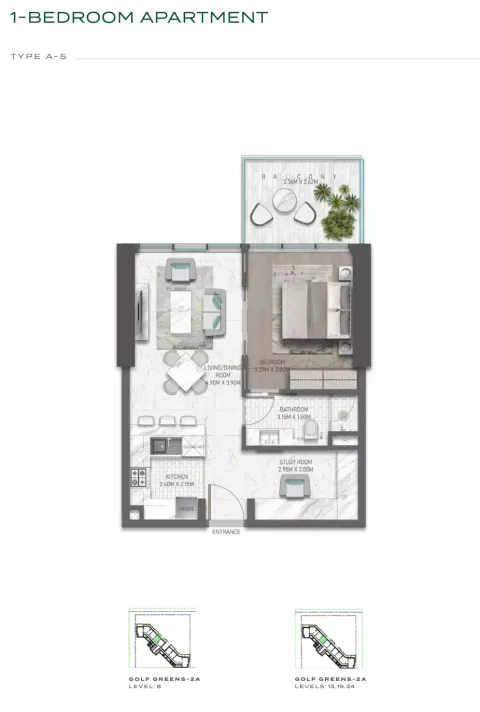 Floor plan, 1 Bed, 0 sq ft