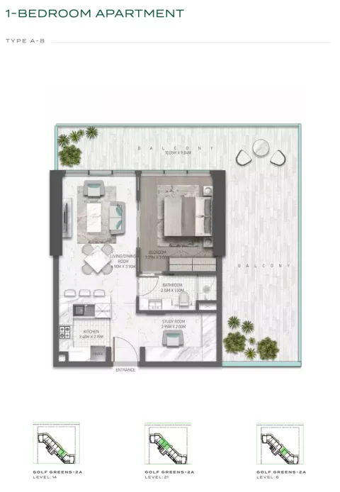 Floor plan, 1 Bed, 0 sq ft