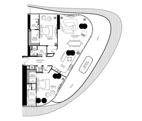 Floor plan, 2 Beds, 2,162 sq ft