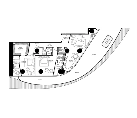 Floor plan, 2 Beds, 3,106 sq ft