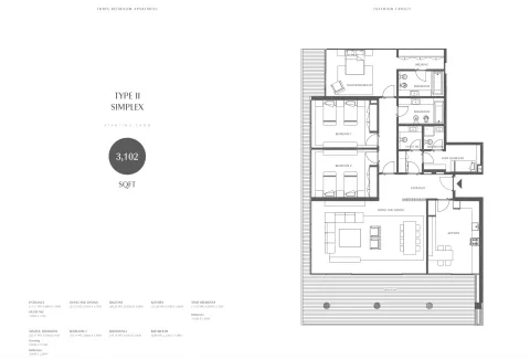 Floor plan, 3 Beds, 3,102 sq ft