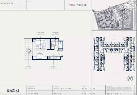 Floor plan, Studio, 355 sq ft