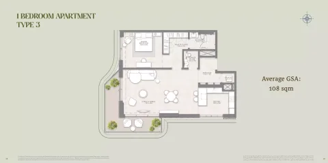 Floor plan, 1 Bed, 1,162 sq ft